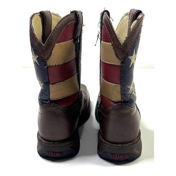Durango Western Boots Kids 12M Brown America USA Flag Cowboy BT245 - Picture 5 of 16
